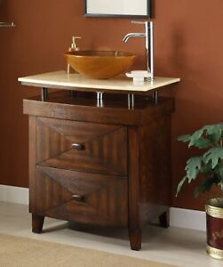 28” Verdana Onyx Counter Top Vessel Sink Bathroom Vanity Faucet & Bowl # SW029