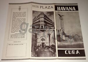 VINTAGE ca 1940 HOTEL PLAZA PICTORIAL BROCHURE HAVANA CUBA USS MAINE MEMORIAL