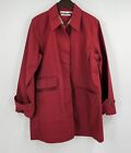 Vintage Tommy Hilfiger Womens Size Large Red Trench Coat 100% Cotton