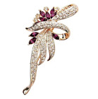 Crystal Flower Brooch Rhinestone Jewelry Women Wedding Hijab Pins Large Brooches