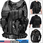 Military Tactical Vest Molle Adjustable Army Assault Combat Plate Carrier Black