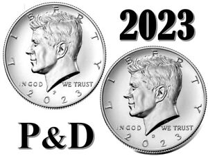 💰 2023 P D Kennedy JFK Half Dollars -TWO (2) COINS SET - 50 cents