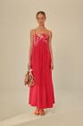 NW AUTH FARM RIO Red Fish Top Maxi Dress LARGE L FREE SHIP VACATION SUMMER