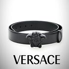 VERSACE - $525- 'La Medusa' Men's 3D Logo Buckle Leather Belt- Black- 110cm- NWT