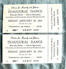 20 January 1961 Kennedy & Johnson Inaugural Dance Intact Tickets Willard Hotel