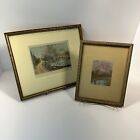 Wallace Nutting Hand Tinted Photo Trees Landscape Stream Lot 2 Framed Wall Art