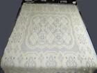 Vintage 1950s large hand-crocheted bedspread, heavy