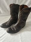 Lucchese 2000 Brown Ostrich Leather Western Roper Cowboy Boots Men’s Size 10D