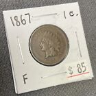 1867 Indian Head Penny One Cent Circulated US 1C Coin Copper US Type Coins