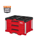 Milwaukee Tool 48-22-8443 Packout 3-Drawer Tool Box, Polymer, Black/Red NEW