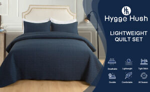 Hygge Hush Blue Leaf Comforter Set 3PC with Sham All Season Reversible Comforter