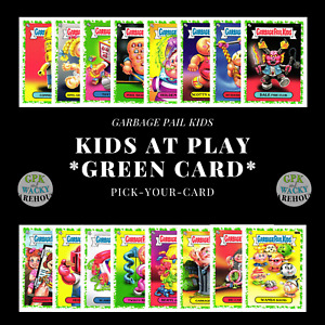 2024 SERIES 1 GARBAGE PAIL KIDS AT PLAY PICK YOUR CARD GREEN STICKERS 1-100 A/B