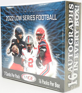 🏈 2022 Sage Football Low Series Factory Sealed HOBBY Box 16 AUTOGRAPHS/Box 🏈
