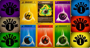 VINTAGE Pokemon TCG-{ALL FIRST EDITIONS!}- Neo Genesis 6 Energy Card LOT