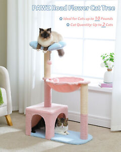 PAWZ Road Cat Tree Tower Condo House with Hammock and Perch Scratcher Bed Toys