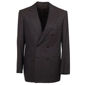 Kiton Regular-Fit Dark Brown Micro Nailhead Patterned Wool Suit 40R (Eu 50)