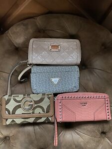 Guess Lot Of 4 Wallets Mixed Collection