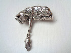 Vintage Sterling Silver Signed Jazlaine Cat & Mouse Brooch