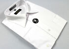 French Cuff Dress Shirt Plain White Amanti Wrinkle-Free Cotton Blend Modern Fit
