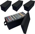 Evelots CD Storage Boxes (4 Pack) Durable CD Case Organizer with Lid, Disc