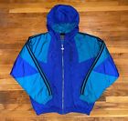 Vintage Adidas Trefoil Spell Out Color Block Puffer Hooded Jacket Size Medium