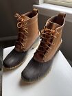 LL Bean Men's Brown Leather Lace Duck Boots Size 9 M