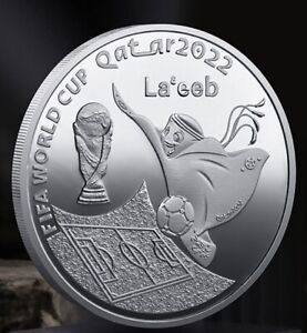 2022 Qatar FIFA World Cup  Soccer Mascot La'eeb  Coin with Cover !!!