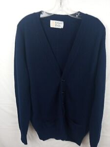 Men's Extra Large Blue Kashmir By Pringle Made In Scotland Cardigan