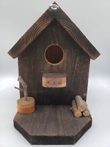 Rustic Hanging Birdhouse Natural Habitat Decorative Repurposed Wood
