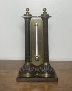 Rare Antique Thermometer 19th C Ornate Engraved Bronze & Brass Grand Tour? WORKS