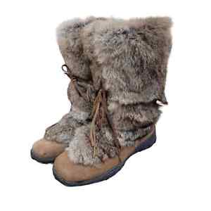 Blondo Women's Dakota Ginseng Pure Wool Fur Calf Snow Waterproof Boots Size 8B