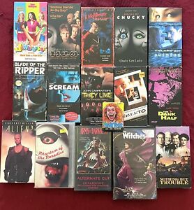 VHS (15) Tapes Lot- Horror/Thriller/SciFi: Scream, Chucky, Halloween, They Live