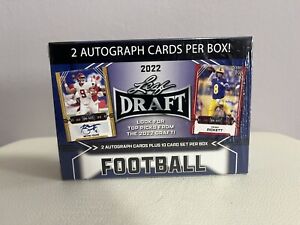 Leaf 2022 Draft Football Blaster Box | 2 Autograph Cards + 10 Card Set