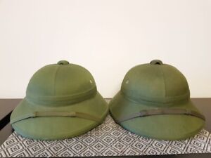 Two North Vietnam Pith Helmets LOT