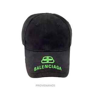 🔴 Balenciaga BB Embroidered Logo Cap - Washed Black Green