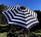 New ListingDECRO Black/White Scalloped Edge Replacement Edge Umbrella Canopy for 9ft 8 R...