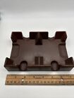 Vintage Brown Deluxe Canasta Double Playing Card Deck Tray 7” X 4.75”