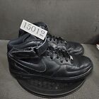 Nike Air Force 1 Mid Shoes Mens Sz 9.5 Black Leather Sneakers