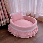 Princess Pet Dog Cat Bed House Sofa Mat Cushion Lace Bed Handmade Cotton S,M,L