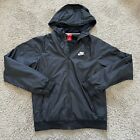 Nike Windrunner Jacket 727324-010 Black White Ripstop Zip Jacket Mens Size Large