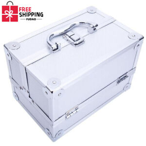 New ListingBest-Selling Aluminum Lockable Handle Cosmetic Makeup Case Jewelry Box w/ Mirror