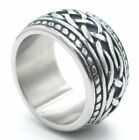 Mens Irish Celtic Love Infinity Knot Ring Band Stainless Steel Size 7-15 Gift