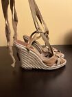 Vintage Christian Louboutin Espadrilles Wedge Shoes Size 9 (39) From 2011-2012
