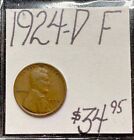 1924-D LINCOLN WHEAT CENT PENNY (F) FINE CONDITION. ENN COINS