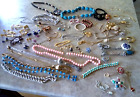 Vintage Lot of Costume Jewelry Rings Necklaces Bracelets Pins Earrings Scarf Cli