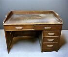 Vintage Wooden Desk with Drawers, Writing Desk, Teachers Desk Mid Century Desk b