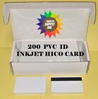 200 Inkjet PVC ID Cards w/ HiCo Mag Stripes - For Epson & Canon Gafetes carnets