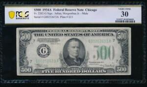 AC 1934A $500 FIVE HUNDRED DOLLAR BILL Chicago PCGS 30