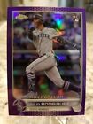 2022 Topps Chrome Update Julio Rodriguez Debut Purple Refractor RC #USC165