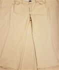 Lafayette 148 New York Comfort Straight Jeans Size-18 Beige Cotton
